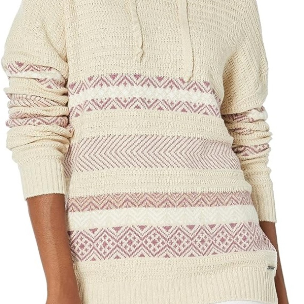 NWT Carve Design Stowe Hooded Fairisle Sweater in Birch